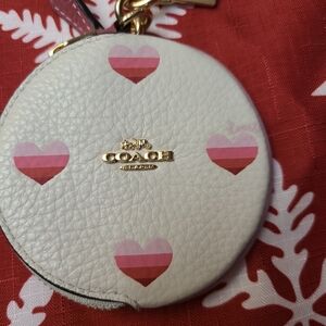 Coach White Heart Coin Purse